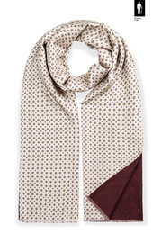 Jedwabno-wełnianiany beżowy szal męski