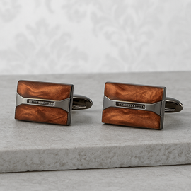 Spinki męskie, pomarańczowe