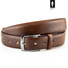 Pasek męski skórzany 3,5 cm kolor ciemny brąz