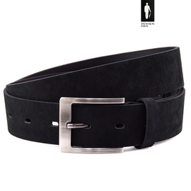 Pasek męski z czarnego zamszu 4 cm