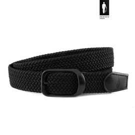 Pleciony pasek męski elastyczny – czarny