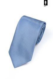 Błękitny krawat męski z jedwabiu 100% – włoski, klasyczny, 8 cm