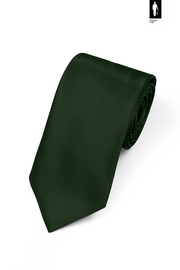 Butelkowozielony krawat męski z jedwabiu 100% – włoski, elegancki, 8 cm