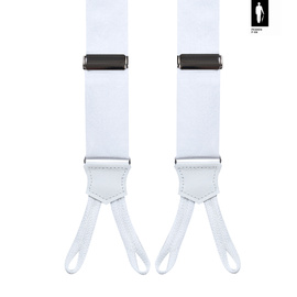 Szelki męskie z jedwabiu White Formal Classic